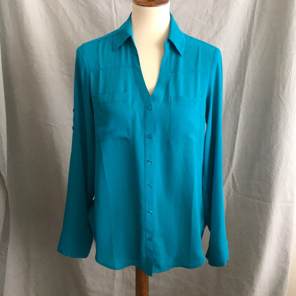 Express Collared Button Down Blouse